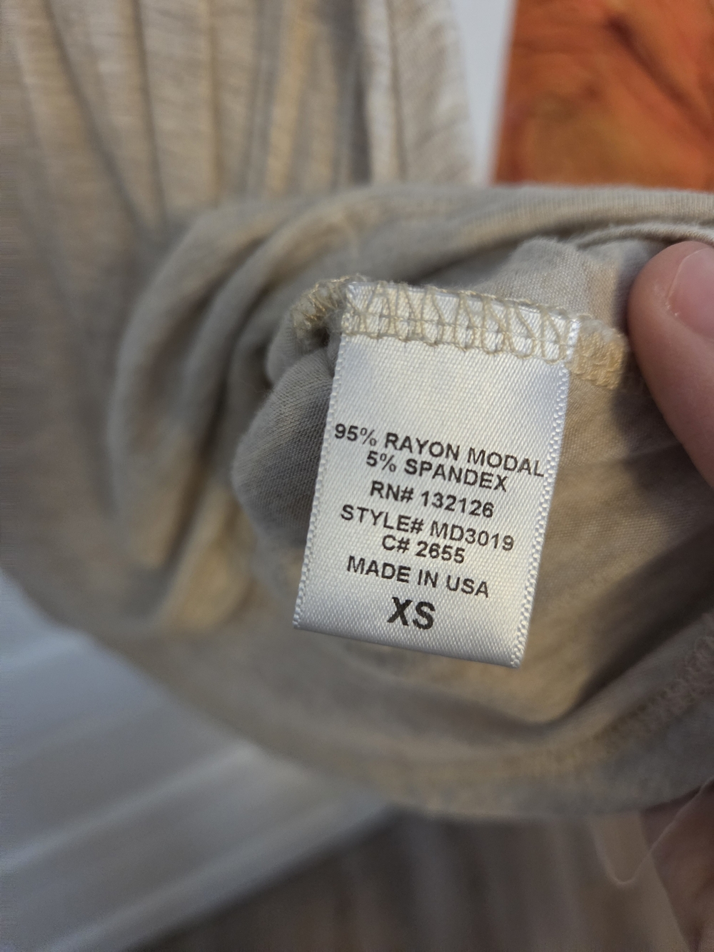 Carly Jean Los Angeles Light Beige V-Neck Short Sleeve Top - Picture 4 of 4